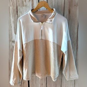 J.Crew Women’s Colorblock Half Zip Pullover 
Size XL Soft Loose Fit